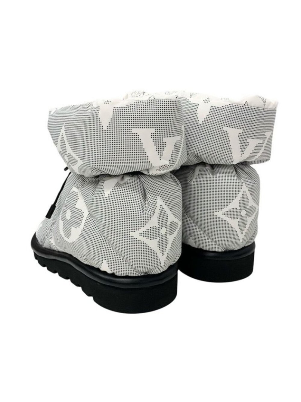 Louis Vuitton Pillow Line Monogram Boots Short Shoes Nylon White Black - Picture 4 of 9